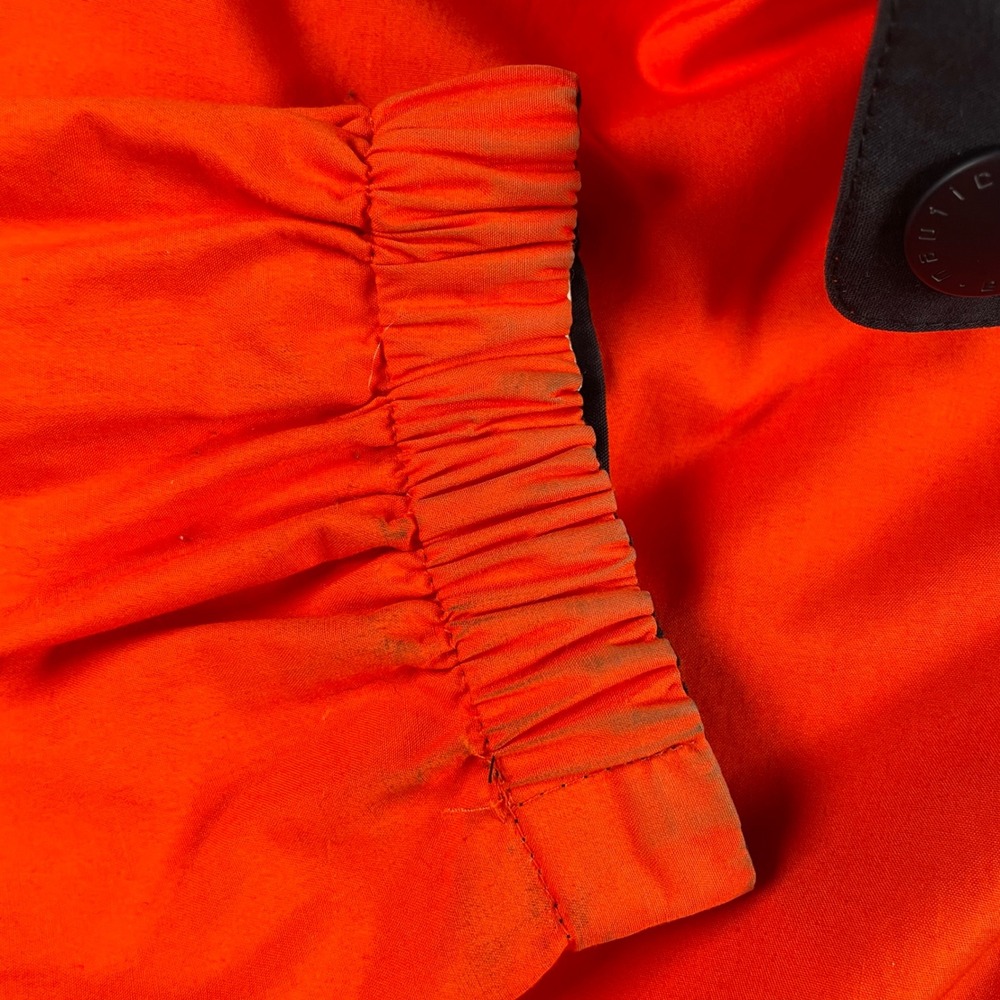 VTG Nautica Reversible Colorblock Windbreaker Jacket Hood Orange Blue Large - Picture 11 of 12